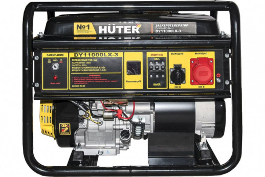 Бензогенератор Huter DY11000LX-3-электростартер (380В)