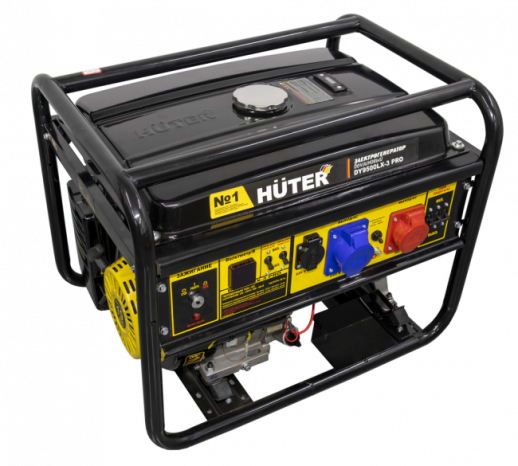 Бензогенератор Huter DY9500LX-3 PRO-электростартер (380В/220В)